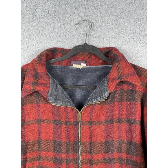 Vintage XXX Snowboard Wax Mens Size XL Red Plaid Wool Blend Full Zip Jacket Rare - Picture 8 of 13